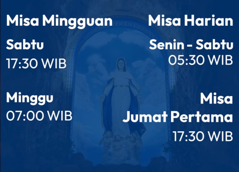 Jadwal Misa Gereja St. Bernadeth, Rangkui