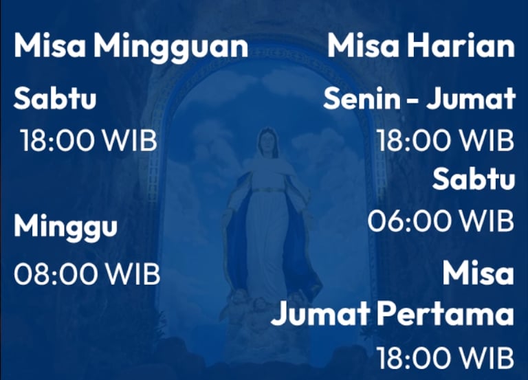 Jadwal Misa Gereja St. Carolus Boromeus, Lingga
