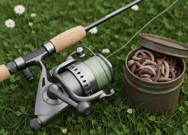 a fishing rod with a fishing rod and a fishing rod