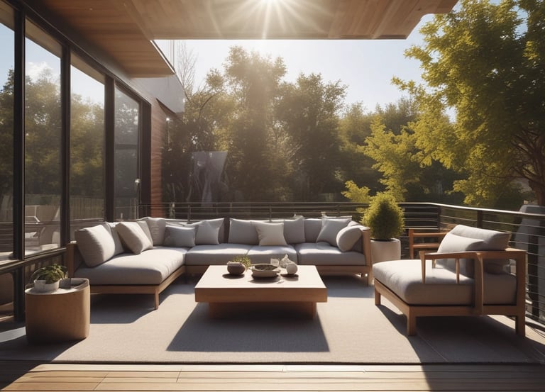 A beautifully finished timber deck with a privacy fence.