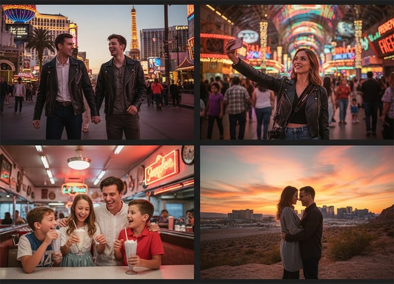 a couple of people standing in front of a building