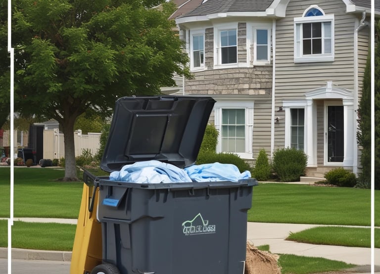 A Clearout Pros truck parked outside a home, workers loading furniture and boxes into the truck.