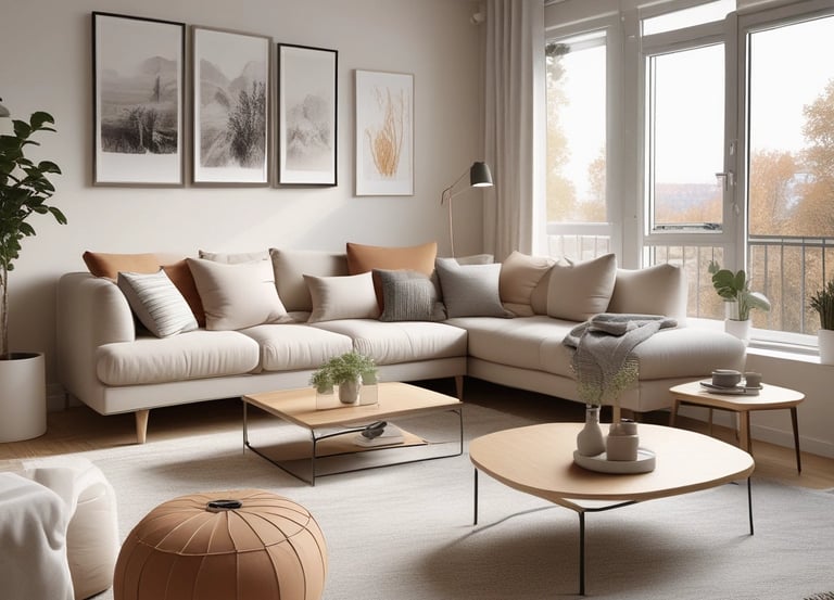 Cozy living room of a well-maintained short-term rental in Alsace.