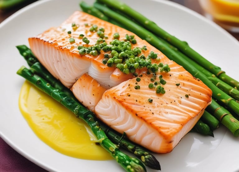 A personal chef plating a colorful gourmet dish in a modern kitchen.