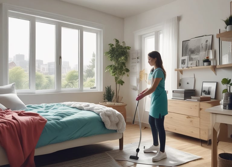 Professional cleaner using a high-pressure washer on a building exterior in Dozulé.