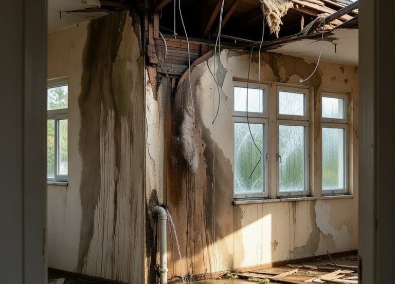 fire and water damaged interior Irving TX - Irvin Restoration emergency damage repair DFW
