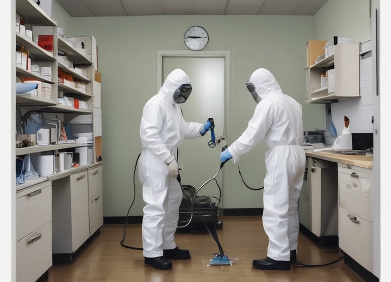 Modern grid layout showing icons representing different client types in pest control services.