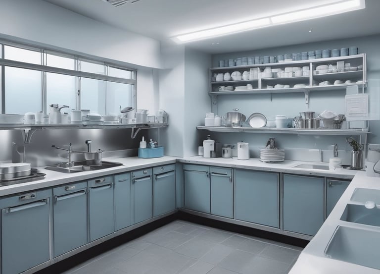 A friendly technician inspecting a restaurant kitchen for pests in Marrakech.