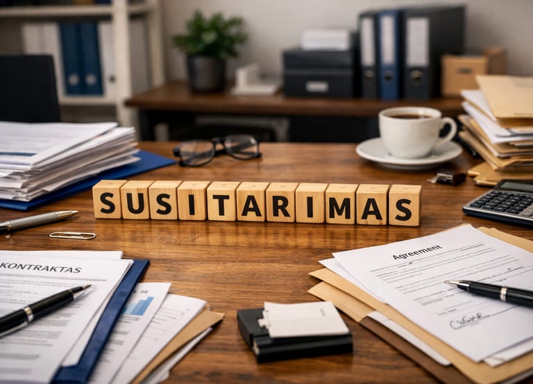 ginčas išsprestas taikiai. pasiektas susitarimas turtiniam ginče