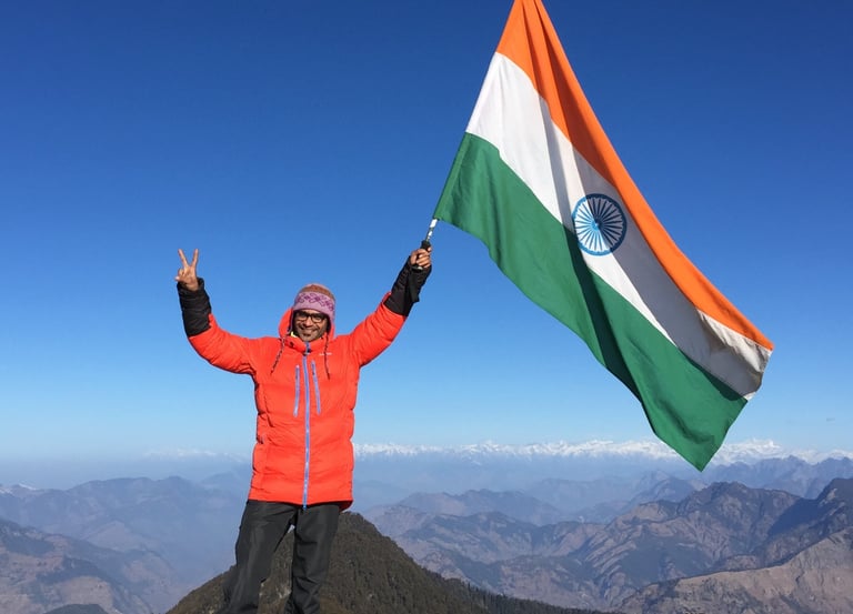 Rajnish Bhogal, Founder & CEO, Verve Phoenix, celebrating success on scaling mountains.