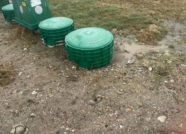 an overflowing home septic system in need of care