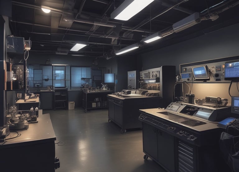 A laboratory setting featuring a water purification system with the brand name Rephile displayed on it. The setup includes a control unit with a digital display screen and an attached dispenser with a control panel. The background shows lab shelves and equipment, indicating a clean, sterile environment.