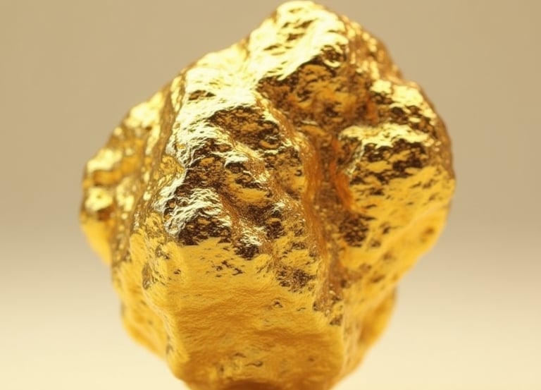 a gold nuggling on a gold nuggling