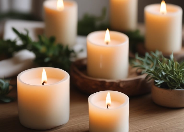 A decorative candle in a glass holder designed to resemble a dessert with red wax at the bottom and white, whipped cream-like wax swirled on top. There is a small, red strawberry-shaped detail and a stick embedded in the cream. The candle is labeled 'Candle of Soul'.
