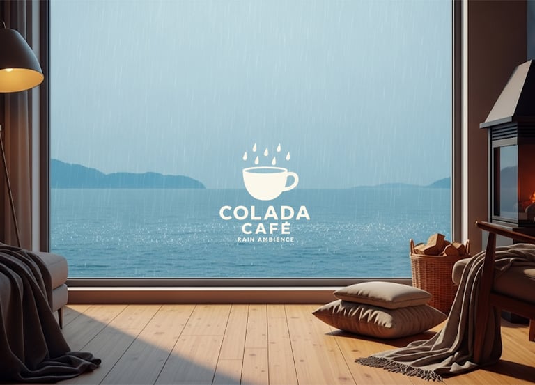 Ocean and rain sounds to create ambience and a cozy vibe.