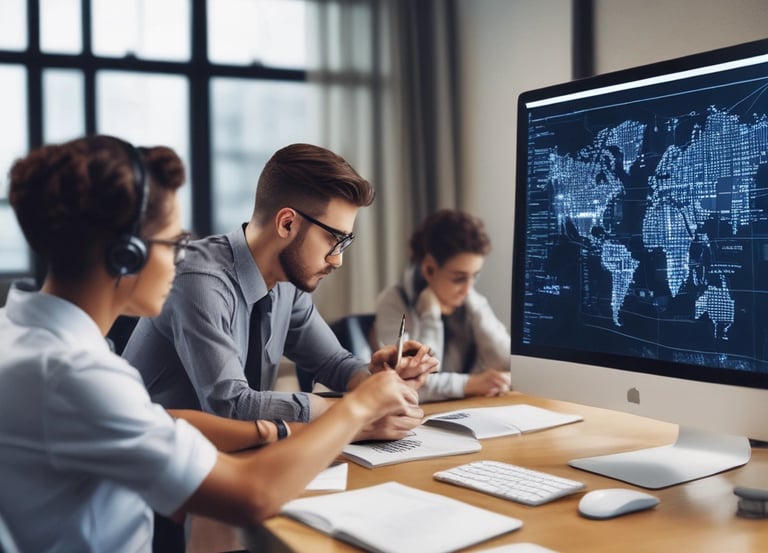 A lively classroom scene with engaged participants collaborating during a training session.