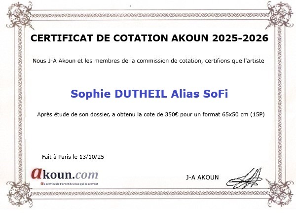 Certificat de cotation Akoun 2025-2026