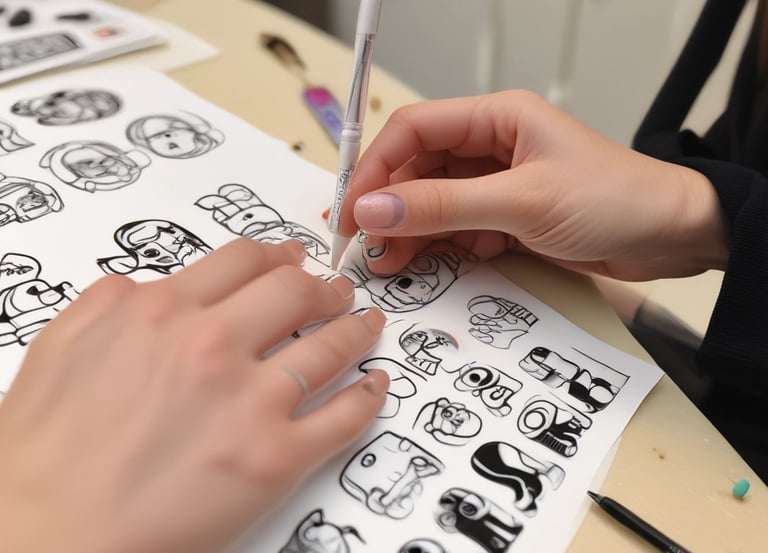 diseño de dibujos en miniatura en uña