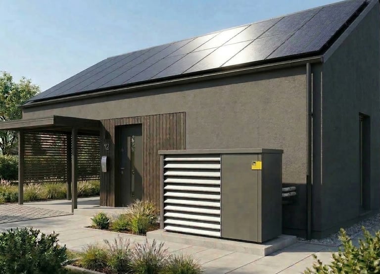 Photovoltaikanlage mit AIKO Module und IDM Wärmepumpe