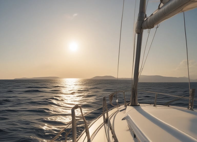 Close-up of a durable 3D printed sailboat cleat mounted on a blue deck.