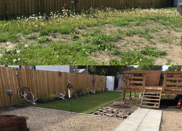 Before and after property revitalization service in Toronto by Avenue Seasons