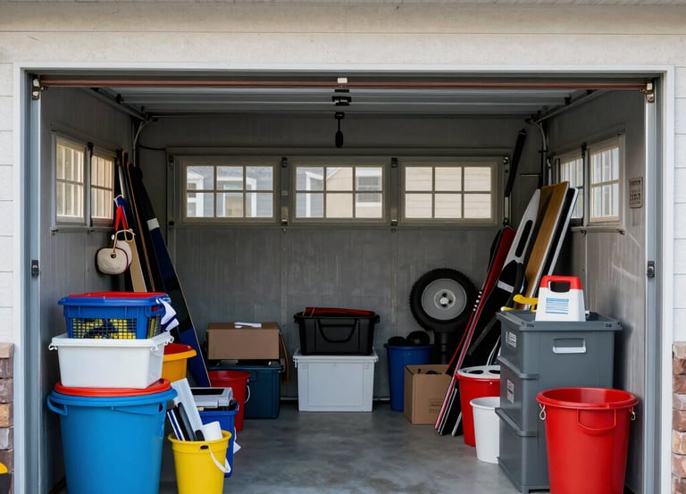 Modern two-story suburban home with tan siding, stone accents, and a two-car garage.