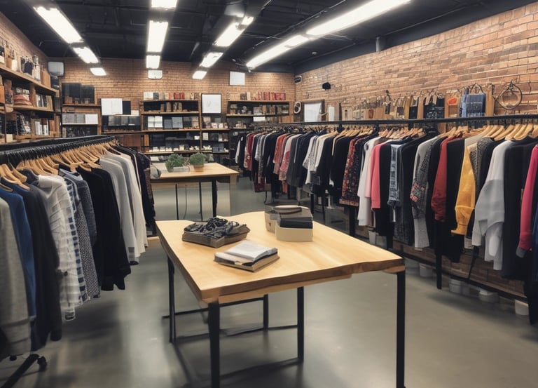 A group of aspiring entrepreneurs engaged in a lively training session with fashion and handicraft samples.