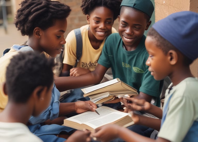 A warm photo of the pastor engaging warmly with a small group during a community outreach event.