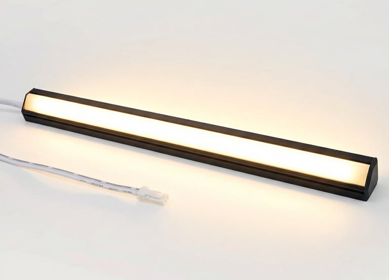 Perfil de aluminio montado con difusor de alta calidad para luz homogénea.