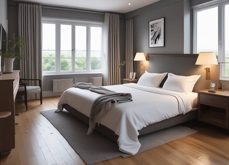 A friendly concierge handing over keys to happy guests at a cozy Pau apartment.