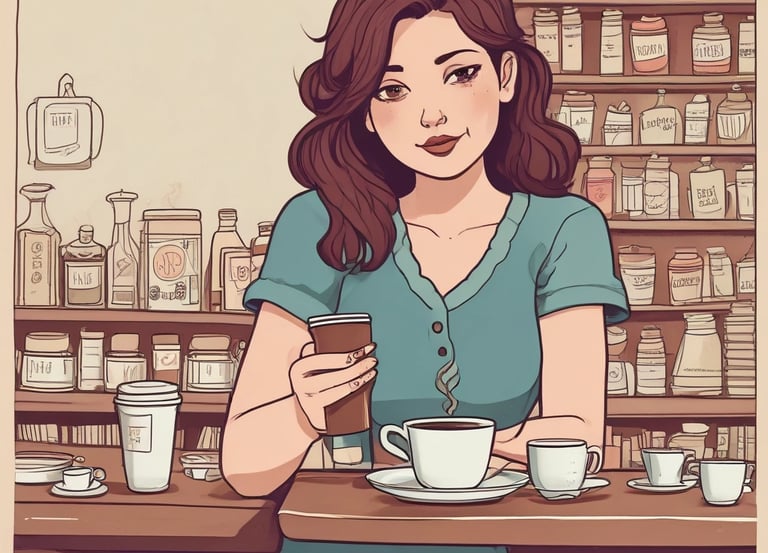 A barista skillfully pouring latte art into a cup of coffee.