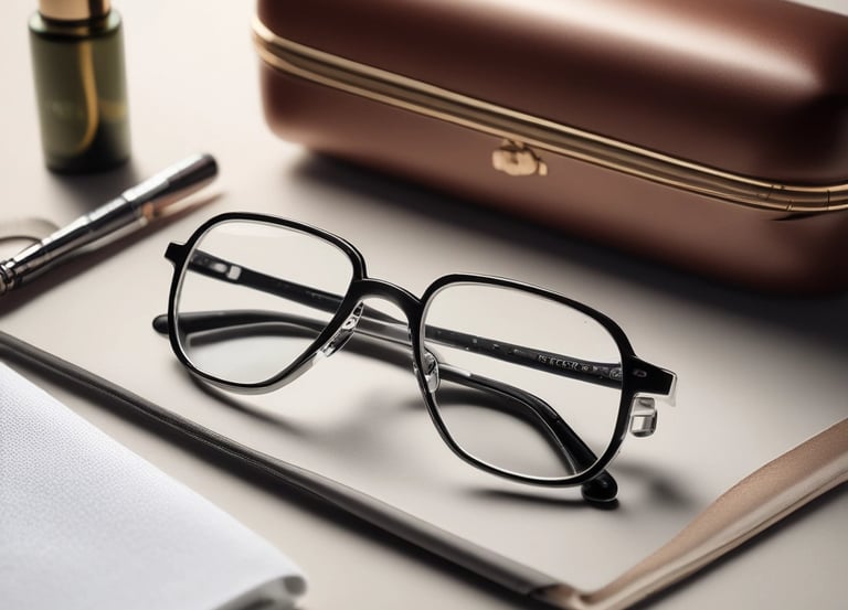 black framed reading glasses