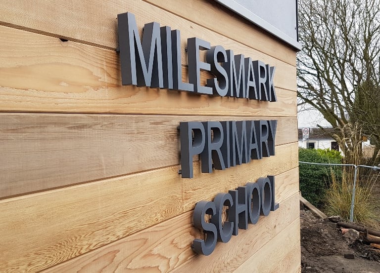 3D exterior lettering installed for Milesmark Primary School