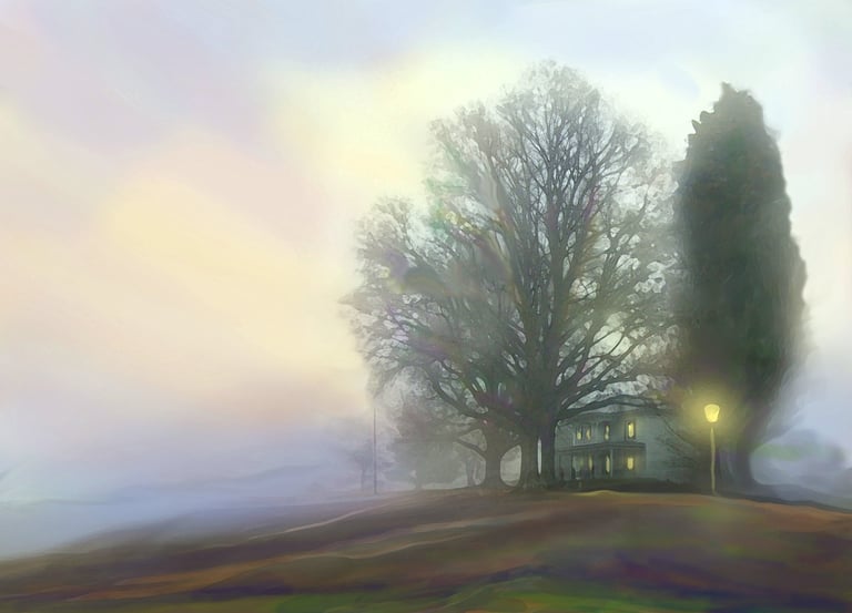 house in the fog