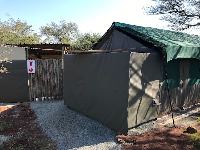 Self catering kitchens at Albizia tented camp in Hluhluwe
