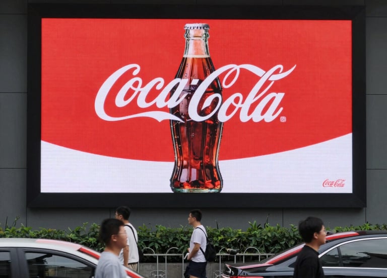 A vibrant display of vertical LED light strips emitting orange and red hues with a warm, glowing effect. The light patterns create a dynamic and colorful visual, resembling a digital or electronic art installation.