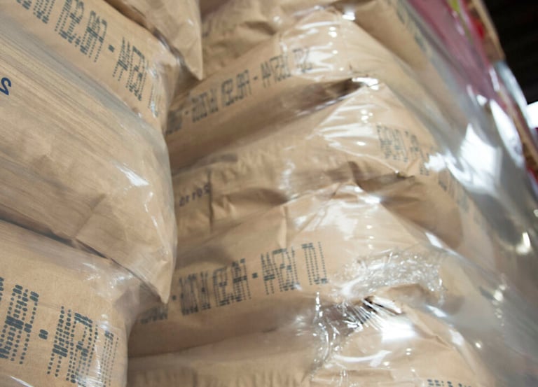 supply ingredients bags pallets