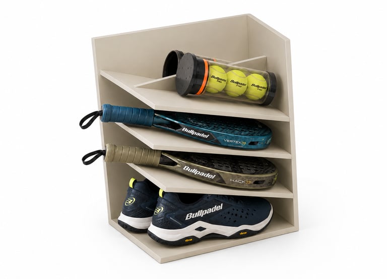 pádel, organización deportiva, palas de pádel, pelotas, zapatillas, accesorios y sostenibilidad