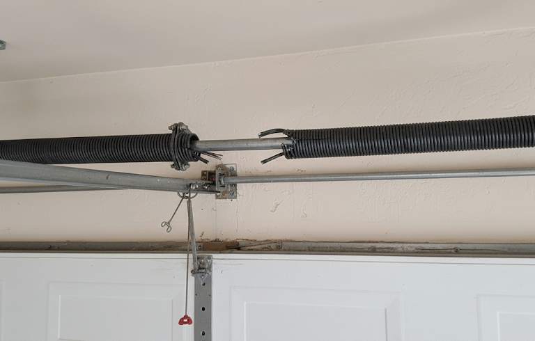 image of a broken garage door spring in Edinburg, TX