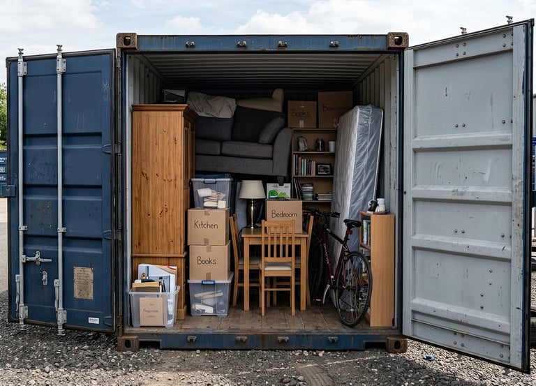 Secure 20ft container storage in Swansea with easy access for household and business storage