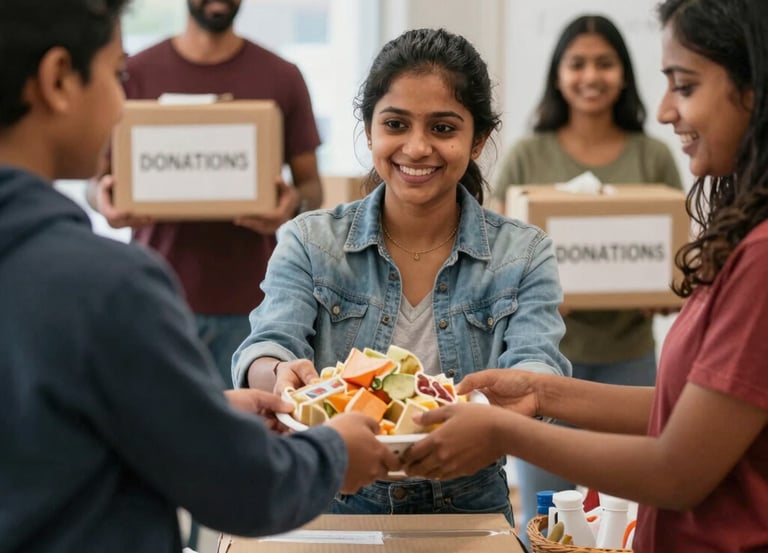 A clean, modern graphic showing three colorful icons arranged horizontally.