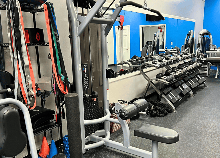 exercise equipment inside of fitness studio