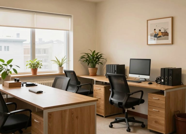 A serene and minimalist space showcasing wellness and cleanliness.