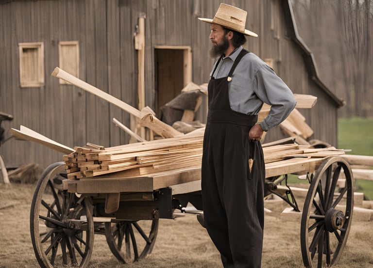 Amish Pole Barn Worker