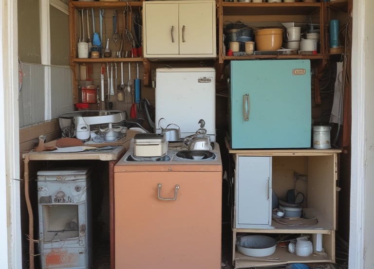 a kitchen with a refrigerator and a refrigerator freezer