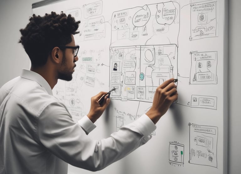 Technician repairing a computer motherboard in a modern workspace.