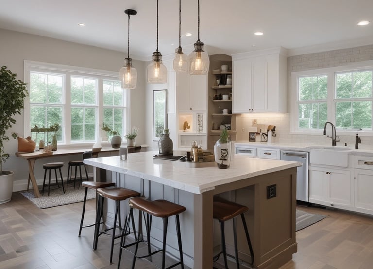 A beautifully remodeled kitchen showcasing modern design elements.