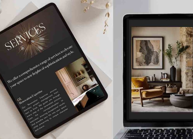 Designed for your business. an ipad and laptop screen 