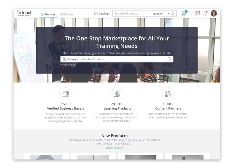landing page after