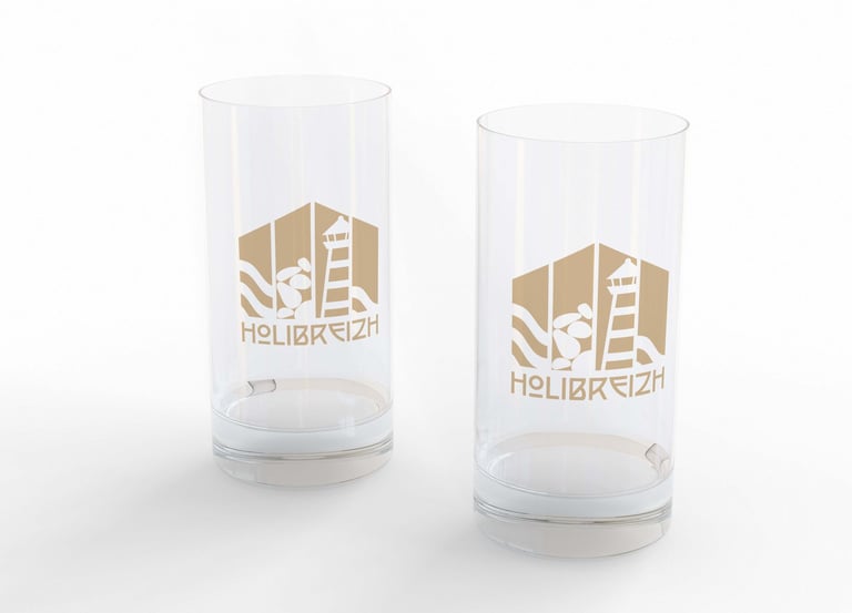 Logo Holibreizh imprimés sur verres